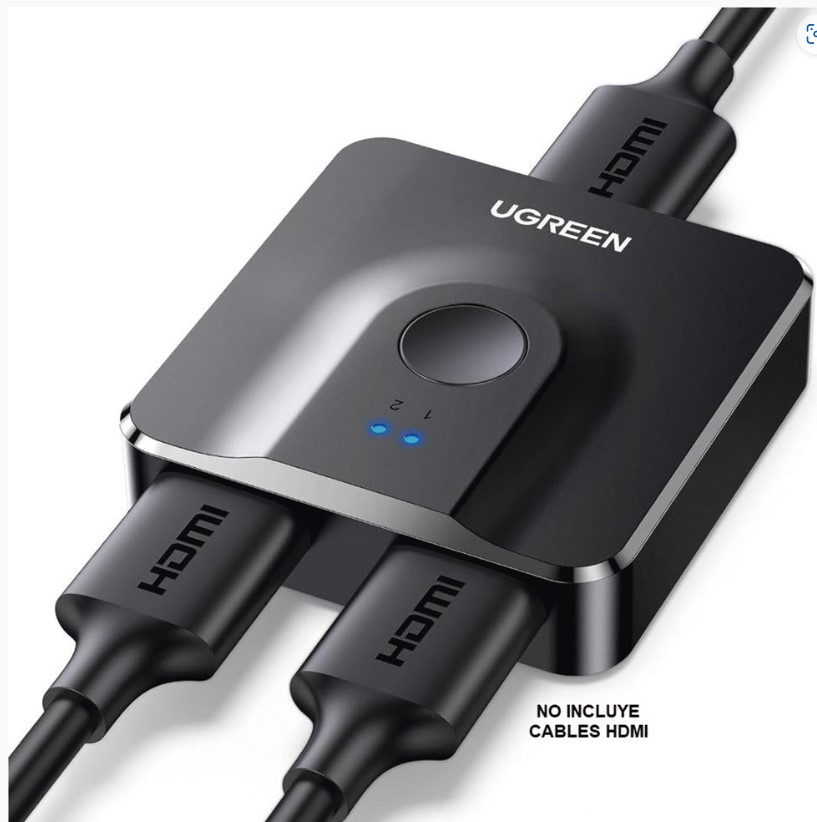 SSMELE Switch/Divisor HDMI 4K 60Hz (Splitter) | Bidireccional (2 Entradas 1 Salida/1 Entrada 2 Salidas | Switch Conmutable | Led Indicador | 3D | HDR | Dolby Atmos | Potente Chip IC | Diseño Compacto | No Requiere Energía
